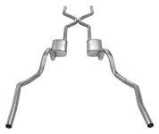 Exhaust Set, Pypes, 1970-71 GTO, 2.5" Crossmember Back, w/H-Bomb/Valance Exit