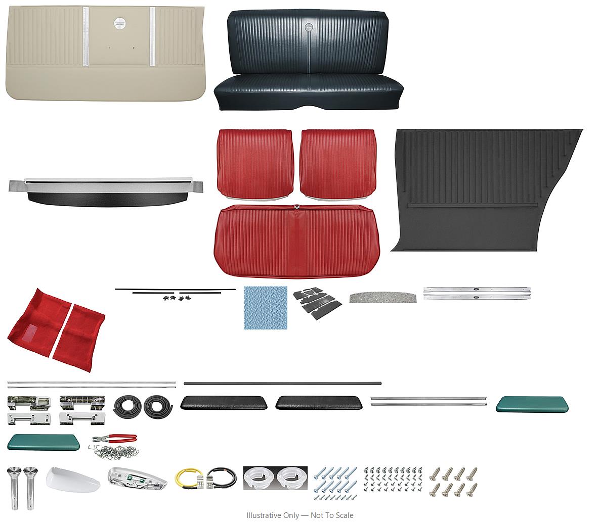 Photo of Interior Kit, 1964 Chevelle Stage II, Split Bench, Coupe-DISTINCTIVE