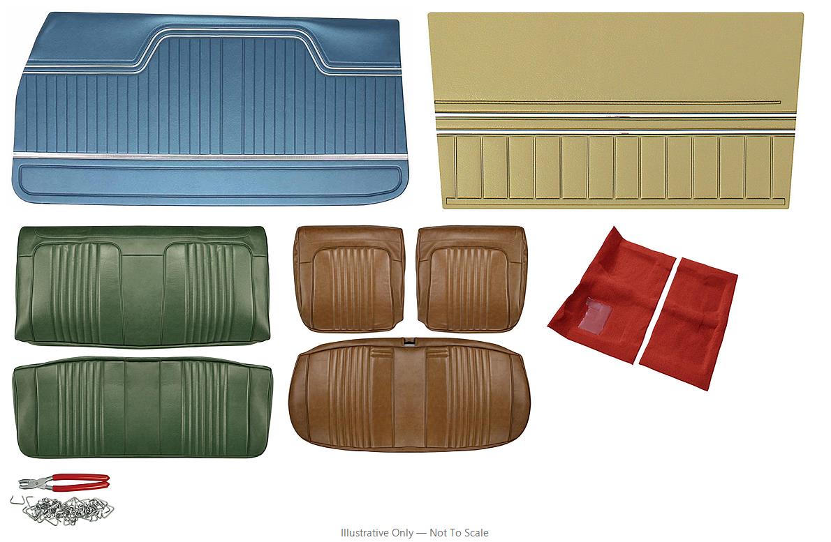 Photo of Interior Kit, 1971-72 Chevelle Stage I, Split Bench, Convertible, Distinctive