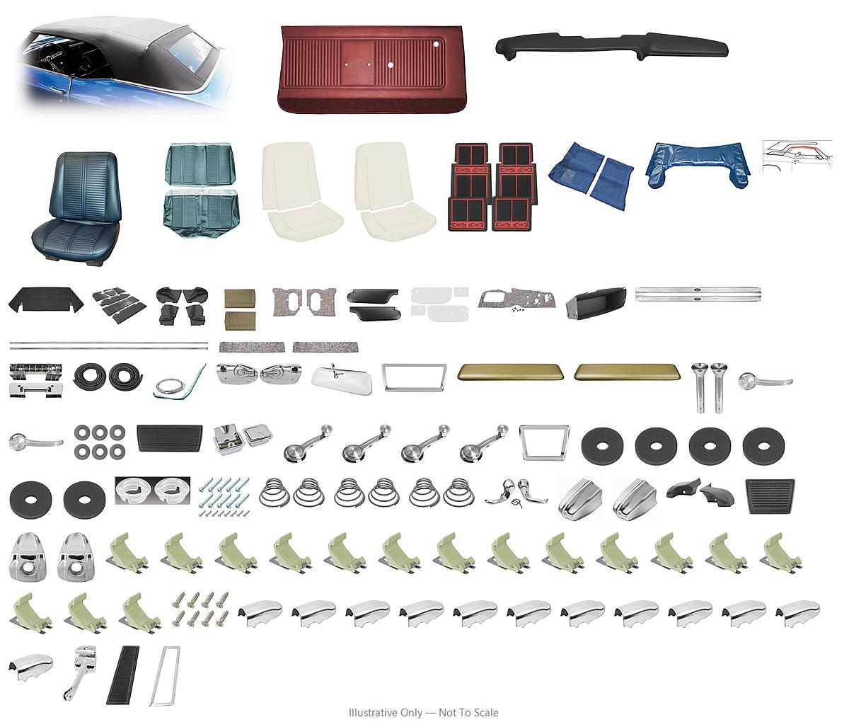 Photo of Interior Kit, 1966 GTO/Lemans Convertible, Stage IV, Buckets, LEG
