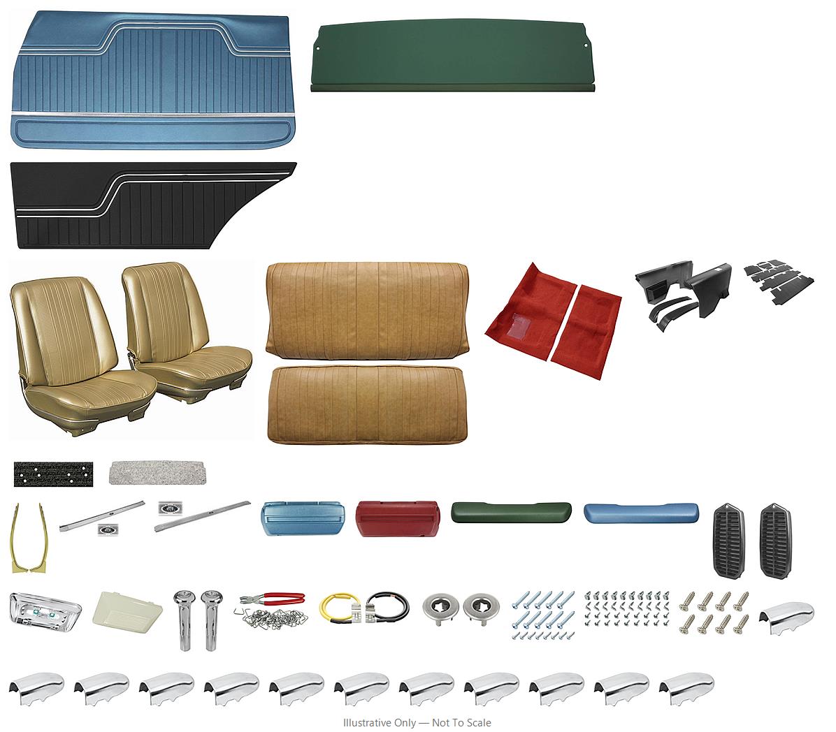 Photo of Interior Kit, 1970 Chevelle Stage II, Buckets, Coupe, Distinctive