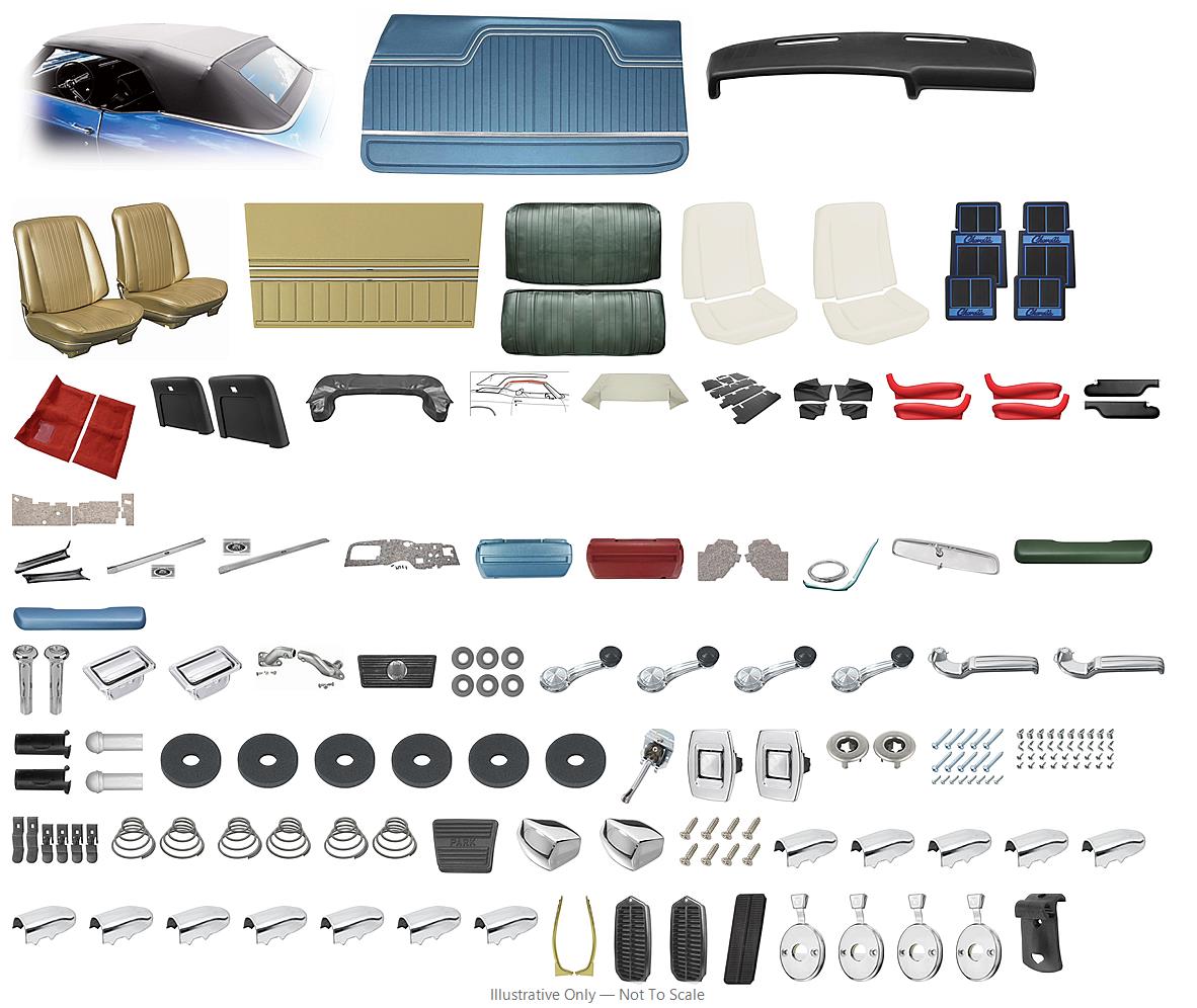 Photo of Interior Kit, 1970 Chevelle Stage IV, Buckets, Convertible PW, Distinctive