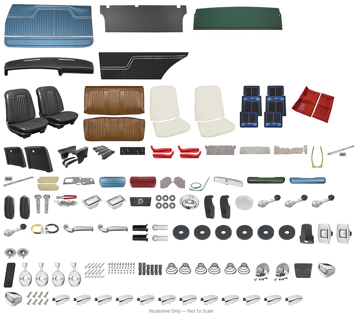 Photo of 1971-72 Chevelle Coupe Interior Kit with Bucket Seats, Stage IV