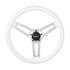 Steering Wheel, Grant Classic 5, 3-Spoke, 14-1/2" White w/Chrome Spokes