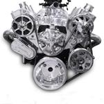 Pulley System, S-Drive, 1964-88 SBC, 6-Rib, w/PS, w/o Reservoir