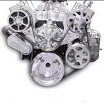 Pulley System, S-Drive, 1964-88 SBC, 8-Rib, w/PS & Billet Reservoir