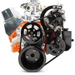 Pulley System, V-Drive, 1964-88 BBC, V-Belt, w/PS & Billet Reservoir