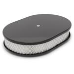 Air Cleaner, Eddie MS Billet Aluminum, 15" Oval Paper Filter, Smooth Top