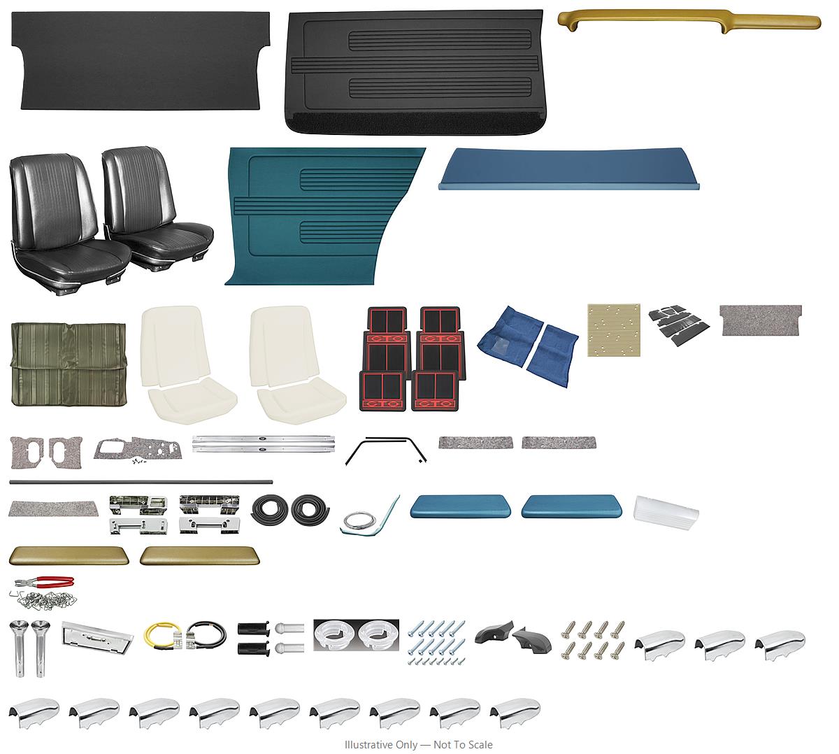 Photo of Interior Kit, 1967 GTO/LeMans Coupe, Stage III, Buckets, PUI