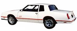 Decal, 87-88 Monte Carlo, Body Stripe Kit, SS, Lt Gold, Med Gold, Dk Gold