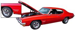 Body Decal Kit, 1969-70 LeMans/GT-37 & GTO D98, White/Red/Black
