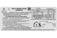 Decal, Emissions, 1972 Cutlass, 350-2V, AT/MT, SA