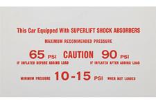 Card, Air Shock Instructions, 1974-78 Pontiac, Super Lift, Interior