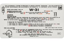Decal, Emissions, 1970 Cutlass, 350-4V/W-31, AT/MT, OI