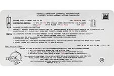 Decal, Emissions, 1970 Cutlass, 442, 455-4V, MT, SE
