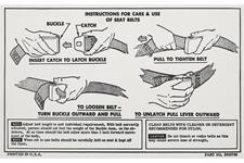 Instruction Card, 1964-66 Chevrolet, Seat Belt
