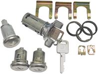 Lock Set, Ignition/Door/Tailgate, 1973-78 Suburban, w/Rr Barn Doors, Late Keys