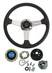 Steering Wheel Kit, Grant Elite GT, Chevrolet, Silver on Blue Bowtie Cap