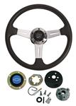Steering Wheel Kit, Grant Elite GT, 1967-69 Chevy, Black w/ Blue Bowtie Cap