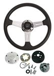 Steering Wheel Kit, Grant Elite GT, 1967-69 Chevy, Black w/ Billet Bowtie Cap