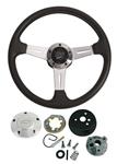 Steering Wheel Kit, Grant Elite GT, 1967-69 Chevy, Blck w/Polished Billet Bowtie