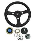 Steering Wheel Kit, Grant Formula GT, Chevrolet, Black w/ Blue Bowtie Cap