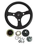 Steering Wheel Kit, Grant Formula GT, Chevrolet, Black w/ Red Bowtie Cap