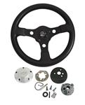 Steering Wheel Kit, Grant Formula GT, Chevrolet, Black w/Polished Billet Bowtie