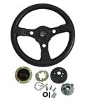 Steering Wheel Kit, Grant Formula GT, 1967-69 Chevrolet, Black w/Red Bowtie Cap