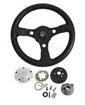 Steering Wheel Kit, Grant Formula GT, 1967-69 CH/EC, Black w/ Billet Bowtie Cap