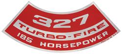 Decal, Air Cleaner, 1964-77 Chevelle & El Camino & MC, 327 Turbo-Fire 185HP
