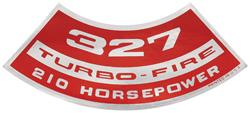 Decal, Air Cleaner, 1964-77 Chevelle & El Camino & MC, 327 Turbo-Fire 210HP