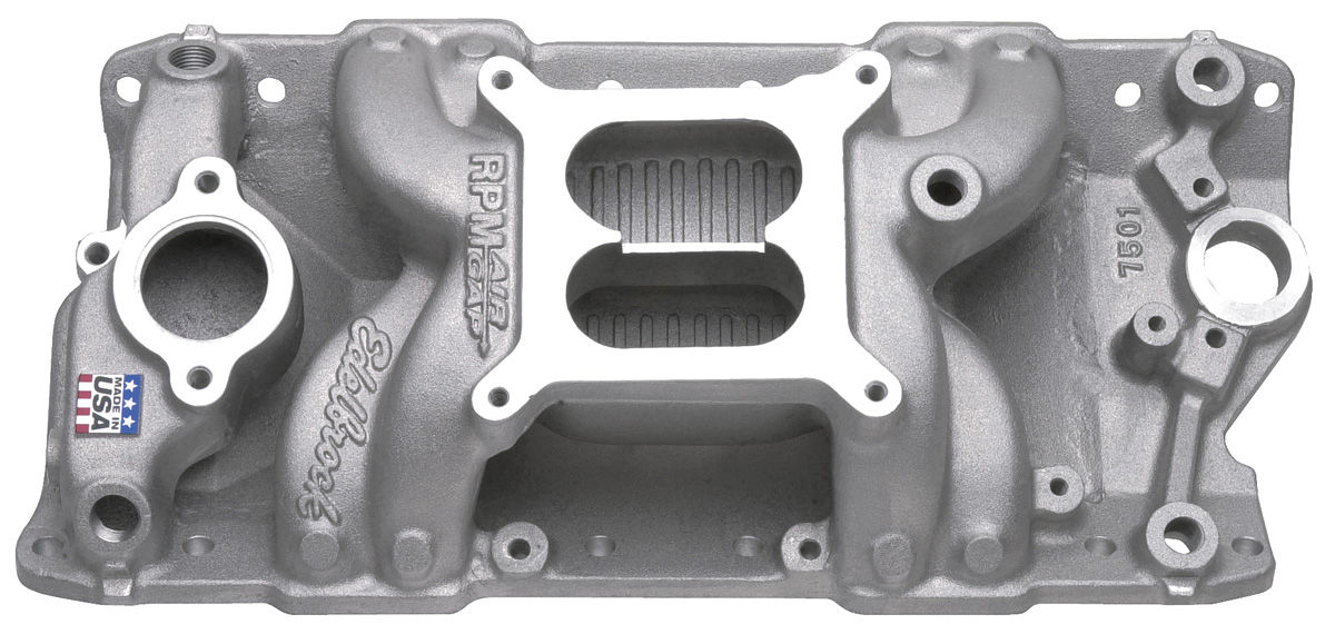 Intake Manifold, RPM AirGap, Edelbrock, BB Chevy, Rectangular/NonEGR