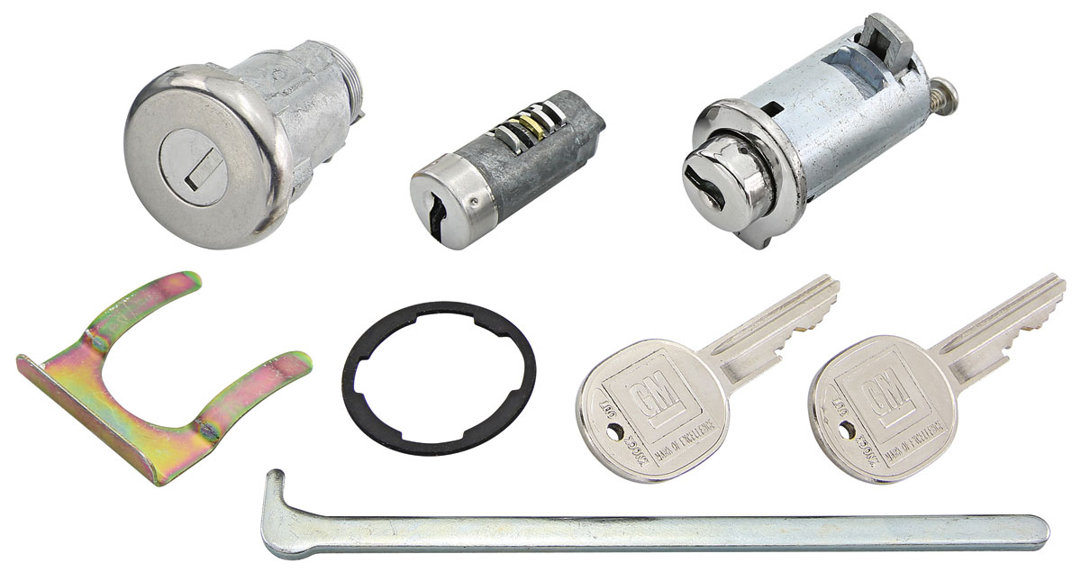 Lock Set, Console/Glove Box/Trunk, 1967 Chevelle Round Key