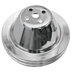 Pulley, Water Pump, 1964-68 SB Chevy, Double Groove, Chrome