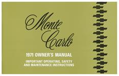 Owners Manual, 1971 Monte Carlo