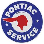 Decal, Pontiac Authorized Service, Indian Head, 10"