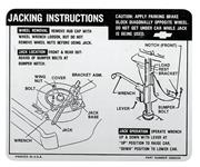 Decal, 69 Chevelle, Jacking Instructions, SS
