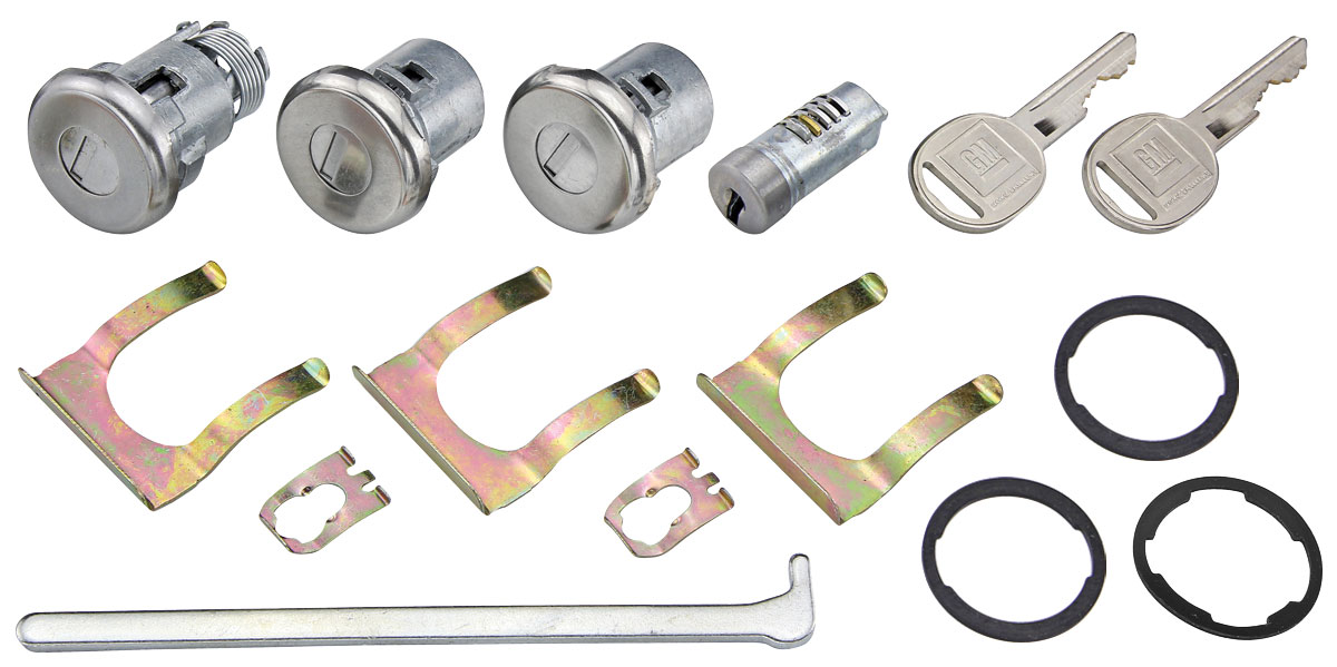 Lock Set, Glove Box/Trunk/Doors, 1964 Sky/1966 Chev/196869 Pont, w