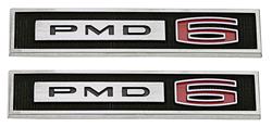 Emblem, Fender, 1965 LeMans & Tempest, PMD 6, Pair