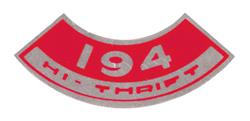 Decal, Air Cleaner, 1964-77 Chevelle & El Camino & Monte Carlo, 194 High-Thrift