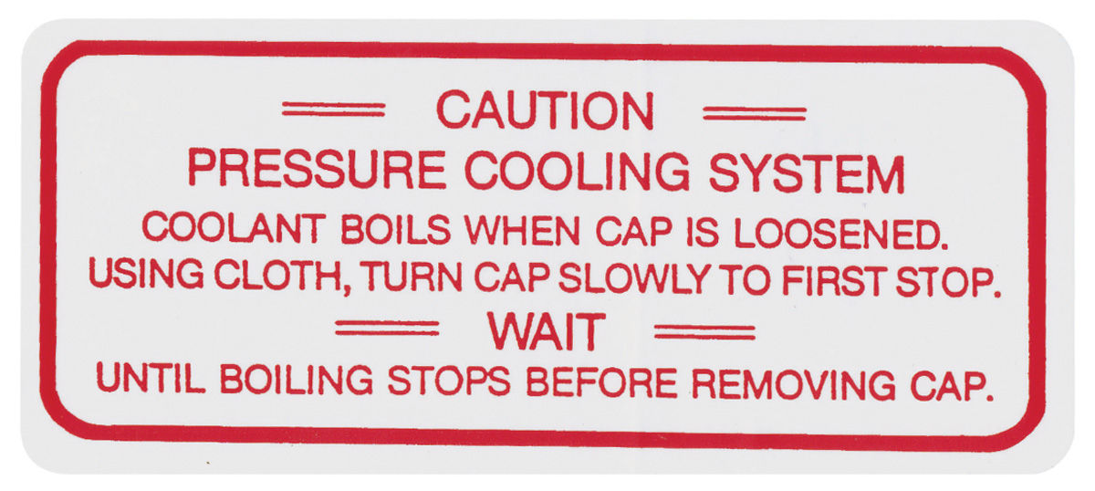 Decal, 61, 63 Buick, Cooling System, Aluminum Engine @ OPGI.com