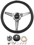 Steering Wheel Kit, Grant Collectors, 1964-69, Black w/Polished 3-Spoke