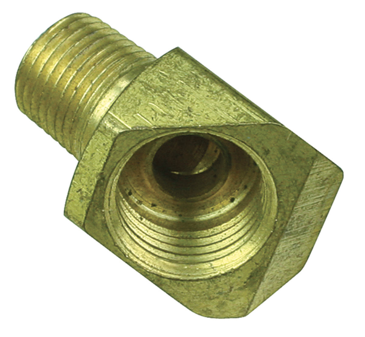 Fitting, Fuel Block, Center Carb, 1965 Pontiac TriPower, 45Degree Weatherhead