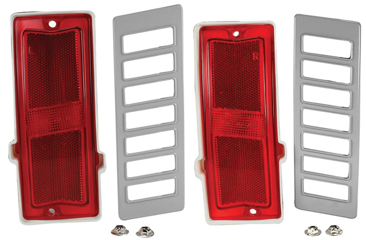 RESTOPARTS Marker Light Lens, Rear, 197072 Chevelle, Pair