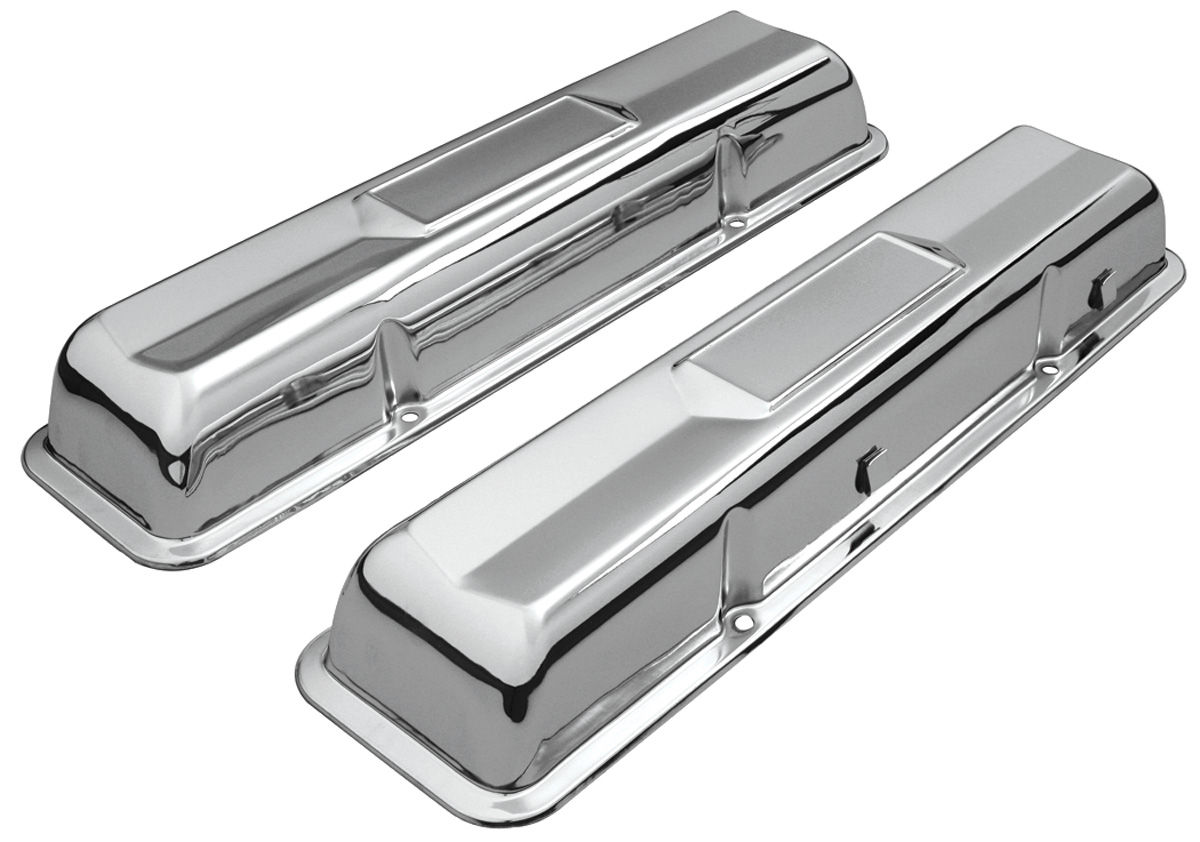 Valve Covers, Chevy Small Block, 196467 Original Style, Chrome